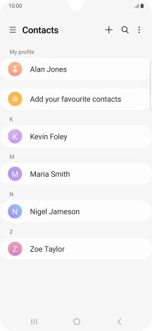 Press the new contact icon. Press the new contact icon.