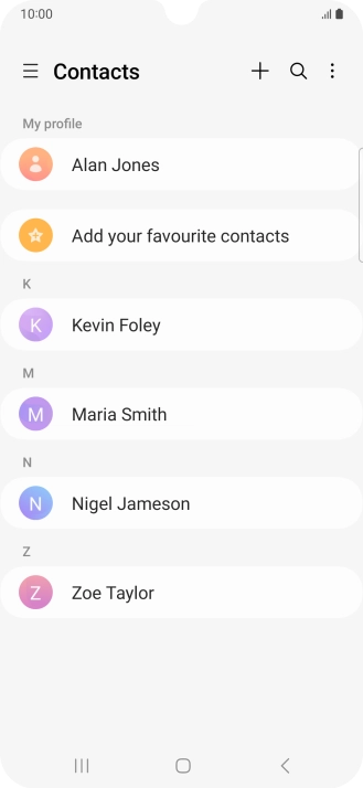 Press the new contact icon. Press the new contact icon.