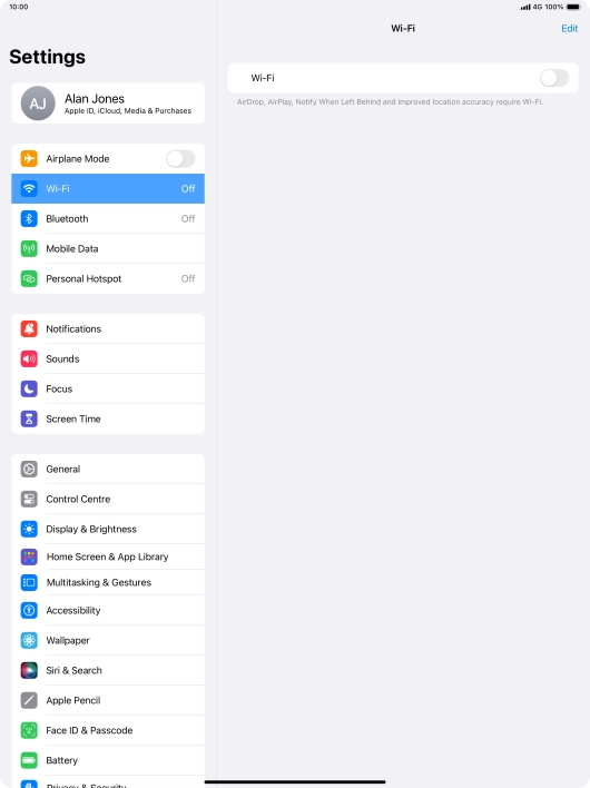 Press the indicator next to 