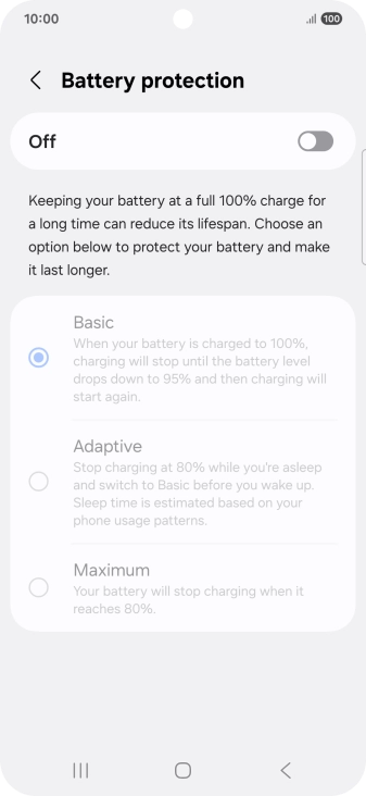 Press the indicator to turn the function on or off.
