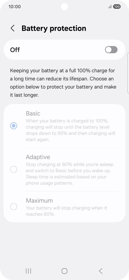 Press the indicator to turn the function on or off.