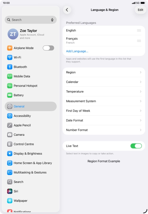 To subsequently select another language as the default language, press the move icon next to the required language and drag it to the top of the list. To subsequently select another language as the default language, press the move icon next to the required language and drag it to the top of the list.