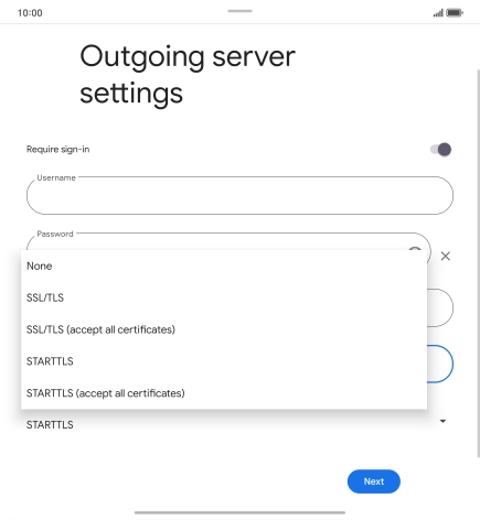 Press SSL/TLS. Press SSL/TLS.