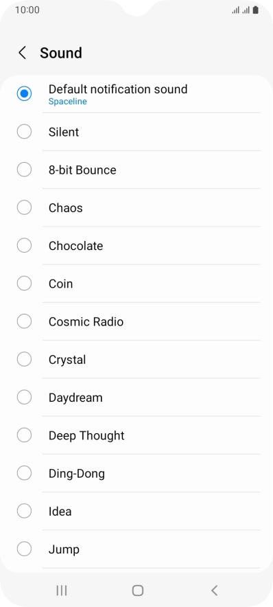 Press the required message tone to hear it. Press the required message tone to hear it.