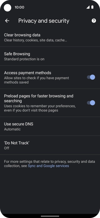 Press Clear browsing data. Press Clear browsing data.