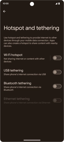 Press Wi-Fi hotspot. Press Wi-Fi hotspot.