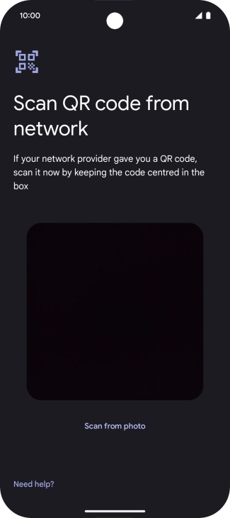 Place the QR code you've received inside the phone camera frame to scan the code. Your eSIM is transferred to your new phone over the internet. Place the QR code you've received inside the phone camera frame to scan the code. Your eSIM is transferred to your new phone over the internet.