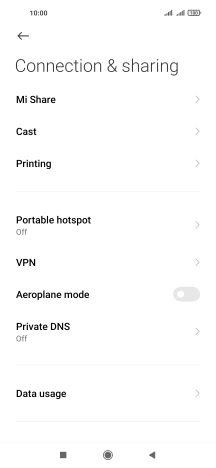 Press Data usage.
