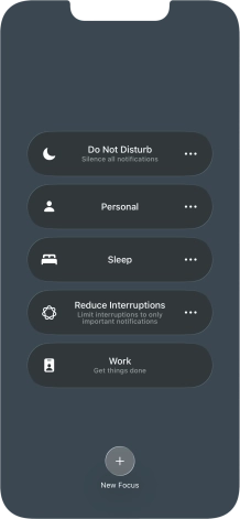 Press the required focus mode to activate or deactivate it immediately.