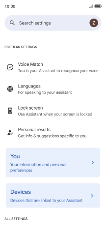 Press Voice Match and follow the instructions on the screen to turn automatic activation of Google Assistant on or off.