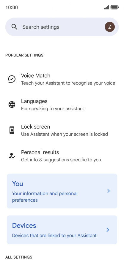 Press Voice Match and follow the instructions on the screen to turn automatic activation of Google Assistant on or off.