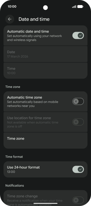 Press the indicator next to 