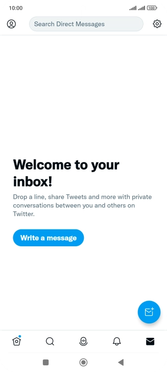Press the new message icon. Press the new message icon.