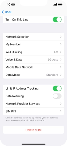 Press Delete eSIM and follow the instructions on the screen to delete your eSIM.