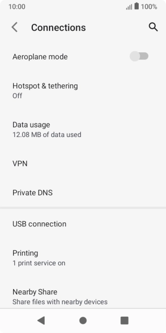 Press Data usage. Press Data usage.