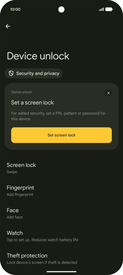 Press Fingerprint.