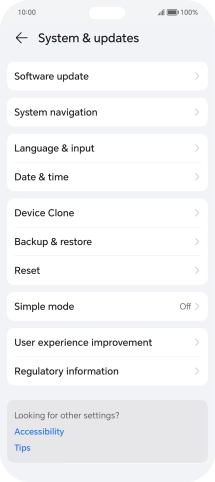 Press Software update. If a new software version is available, it's displayed. Follow the instructions on the screen to update the phone software.