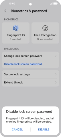 Press DISABLE. Press DISABLE.
