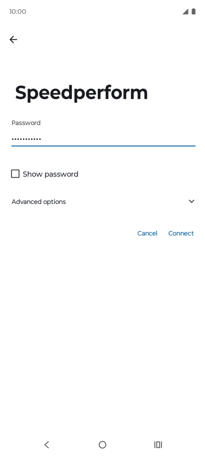 Key in the password for the Wi-Fi network and press Connect.