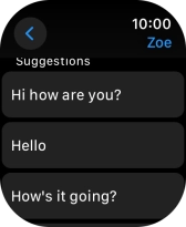 Press the required quick reply. Press the required quick reply.