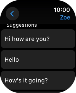 Press the required quick reply. Press the required quick reply.