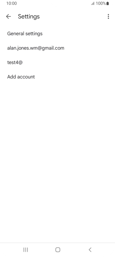 Press the required email account. Press the required email account.