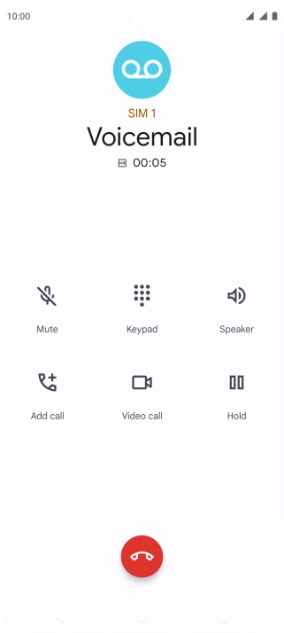 Press the end call icon. Press the end call icon.