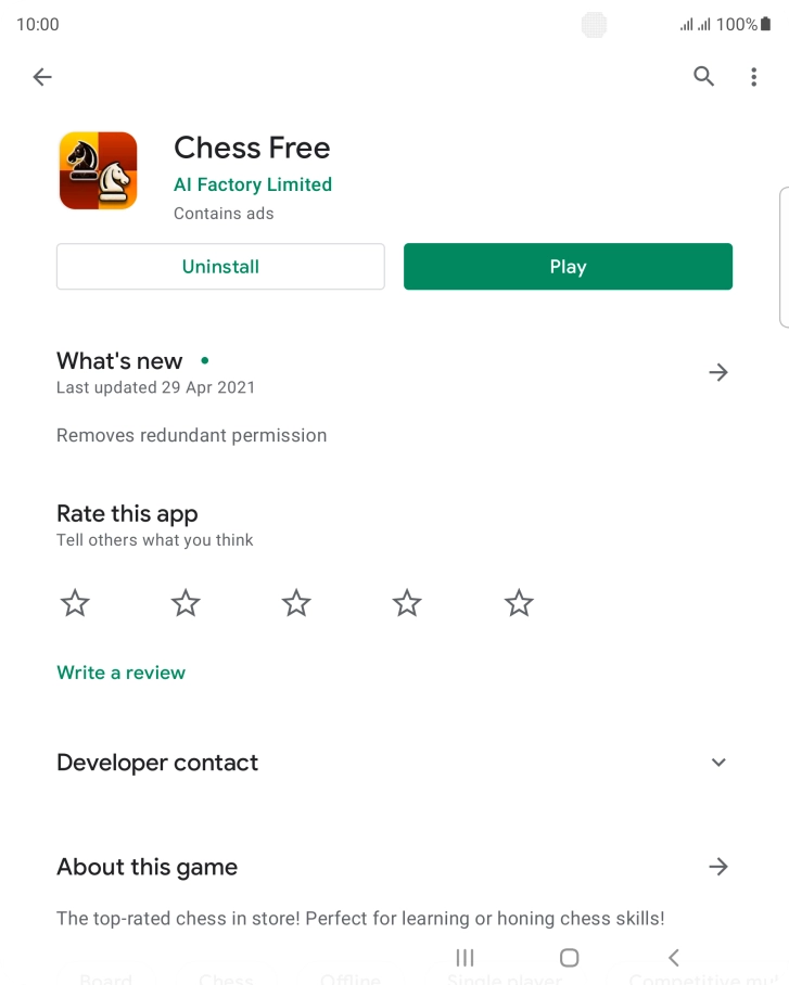 Press Uninstall.