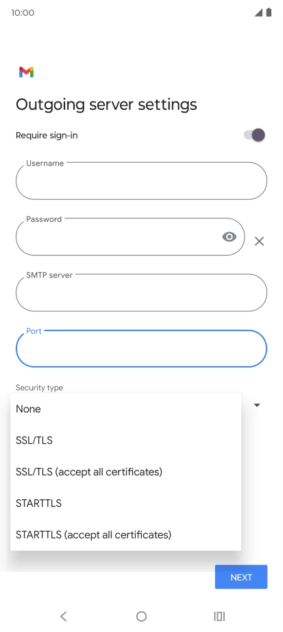 Press SSL/TLS.