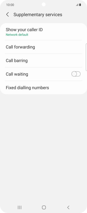 Press Fixed dialling numbers. Press Fixed dialling numbers.