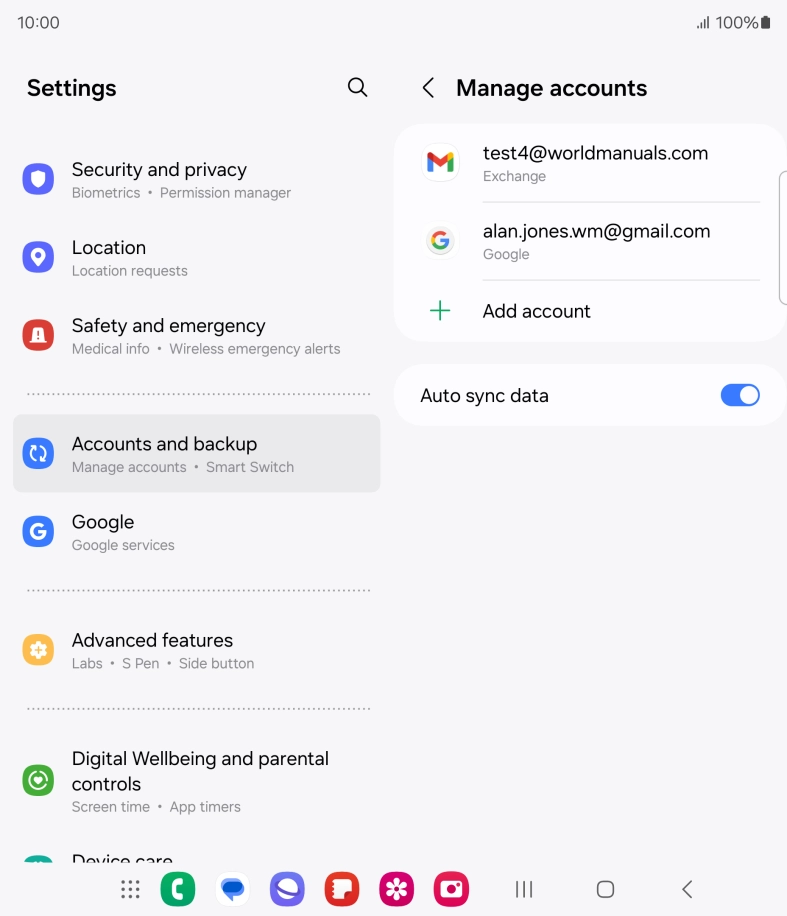 Press the required email account.