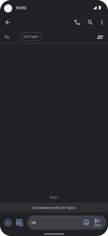 Press the send icon when you've finished your text message. Press the send icon when you've finished your text message.