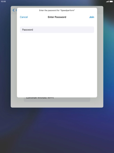 Key in the password for the Wi-Fi network and press Join. Key in the password for the Wi-Fi network and press Join.