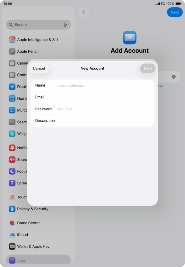 Press Name and key in the required sender name.