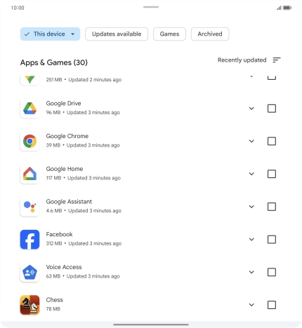 Press the required app. Press the required app.
