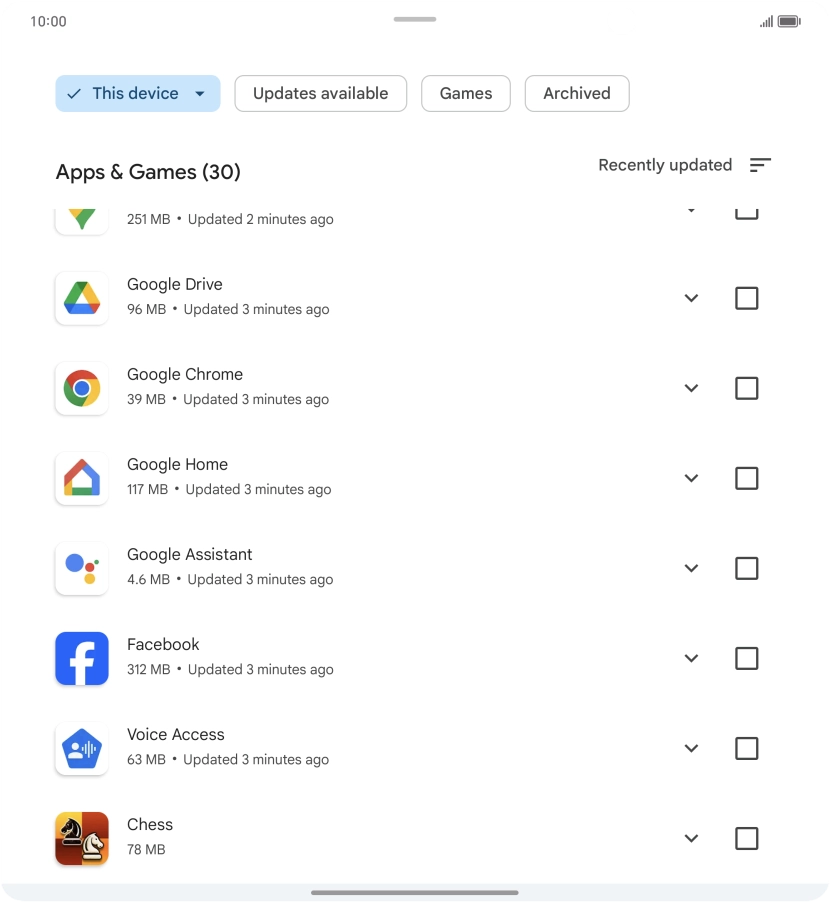 Press the required app. Press the required app.
