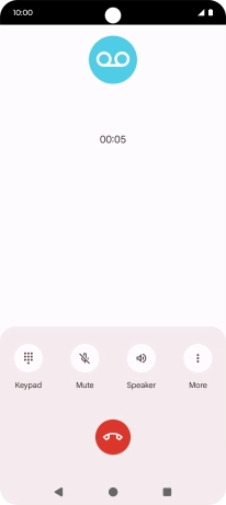 Press the end call icon. Press the end call icon.