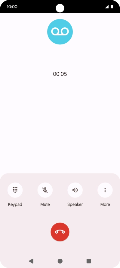 Press the end call icon. Press the end call icon.