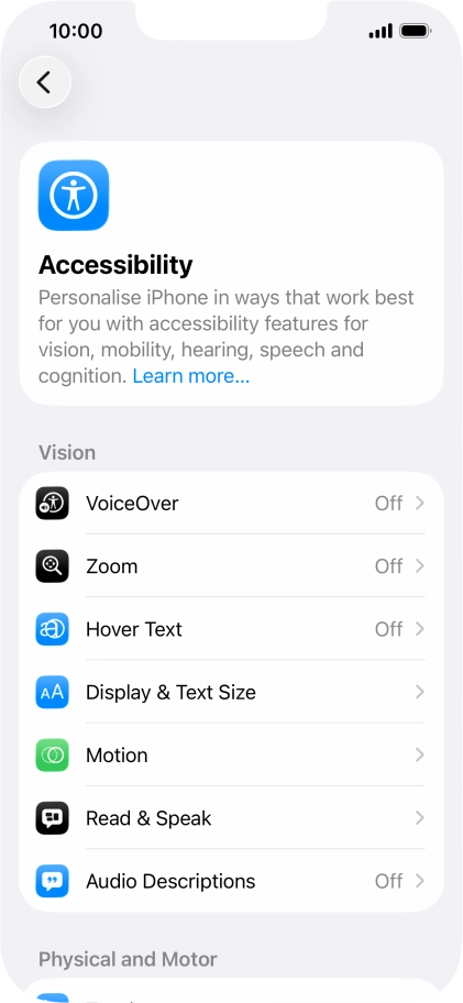 Press Display & Text Size.