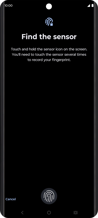 Follow the instructions on the screen to create the phone lock code using your fingerprint. Follow the instructions on the screen to create the phone lock code using your fingerprint.