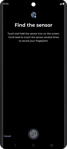 Follow the instructions on the screen to create the phone lock code using your fingerprint. Follow the instructions on the screen to create the phone lock code using your fingerprint.