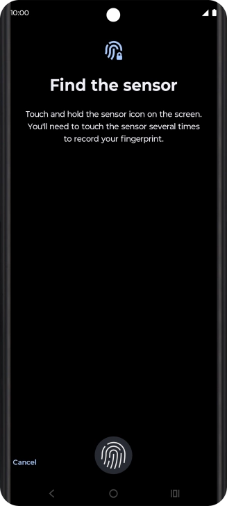 Follow the instructions on the screen to create the phone lock code using your fingerprint. Follow the instructions on the screen to create the phone lock code using your fingerprint.