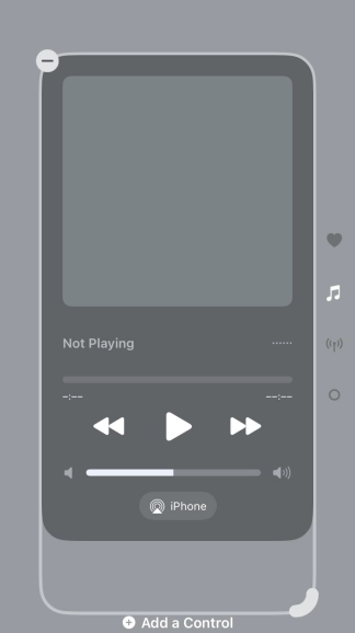 Press the remove icon on the required Control Centre page to remove it from Control Centre.