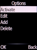 Select Activate and press the Left selection key.