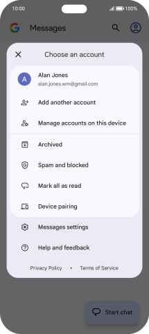 Press Messages settings.