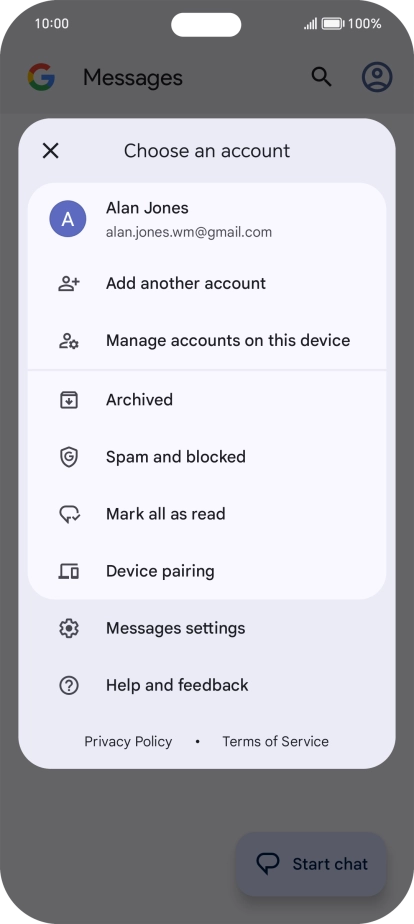 Press Messages settings.