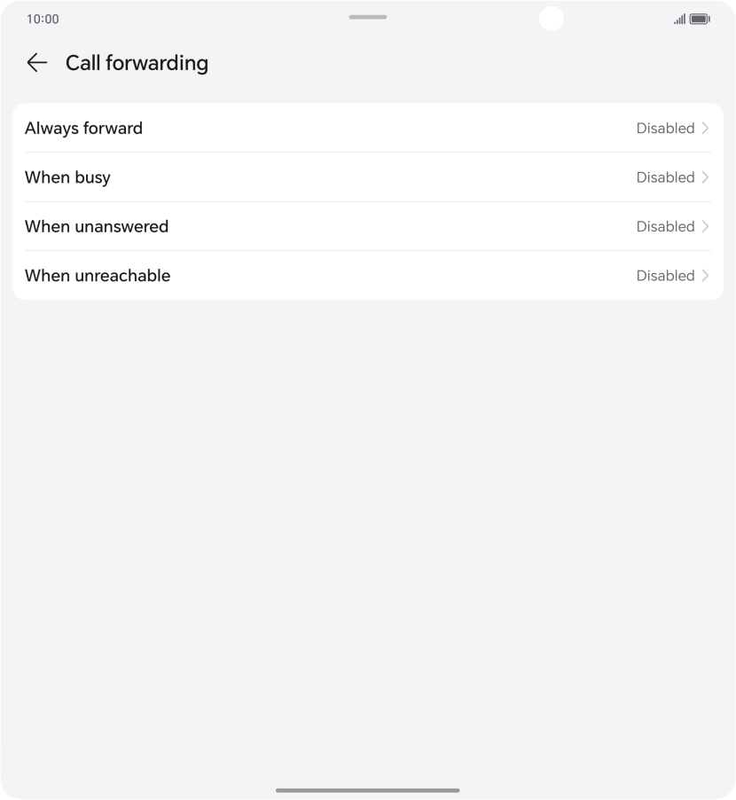 Press the required divert type. Press the required divert type.