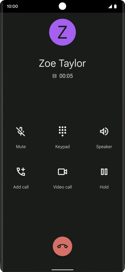 Press the end call icon. Press the end call icon.