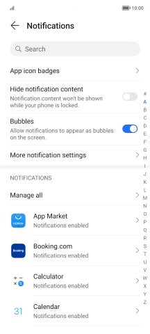 Press the required app.