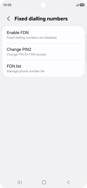 Press Enable FDN. Press Enable FDN.